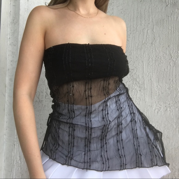 SOLD- Sexi lil 90s black tube top💣 - Picture 1 of 4
